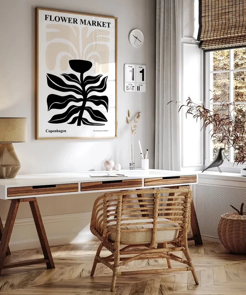 Çerçevesiz Poster White Copenhagen Flower - Resim 4