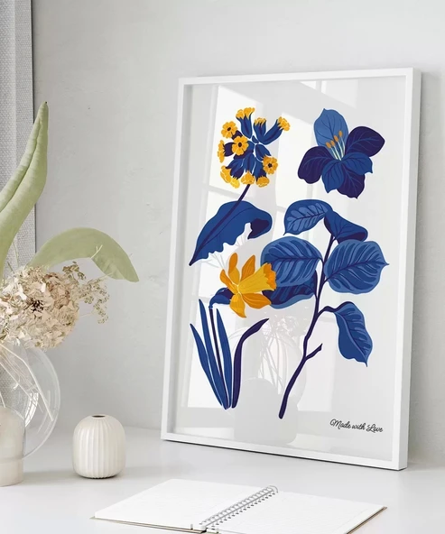 Çerçevesiz Poster Mavi Bahçe Sevgiyle Tasarlanmış - Resim 5