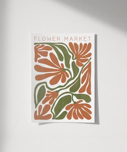 Çerçevesiz Poster Art Nouveau Esintili Çiçekler ürün görseli