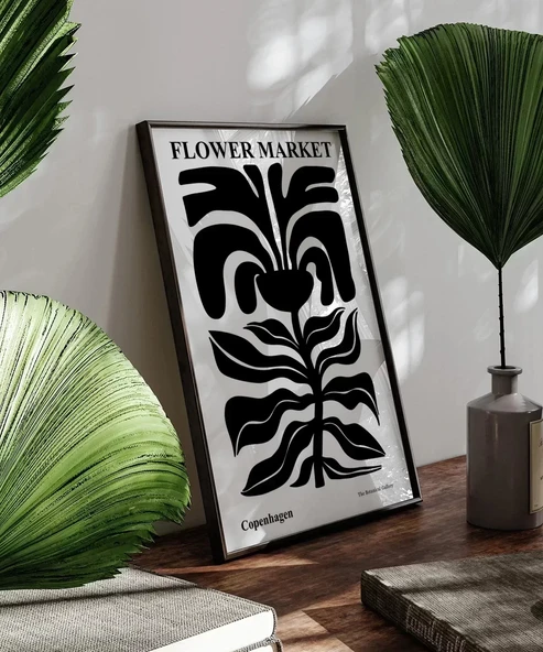 Çerçevesiz Poster Black Copenhagen Flower - Resim 5