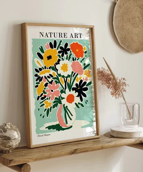 Çerçevesiz Poster Vazoda Doğanın Zarafeti - Resim 6