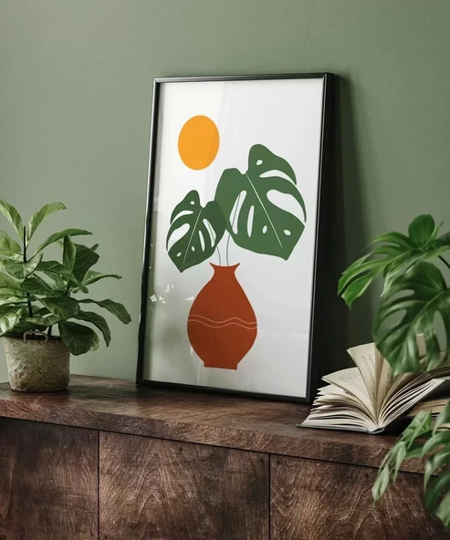 Çerçevesiz Poster Saksıda Palmiye - Resim 5