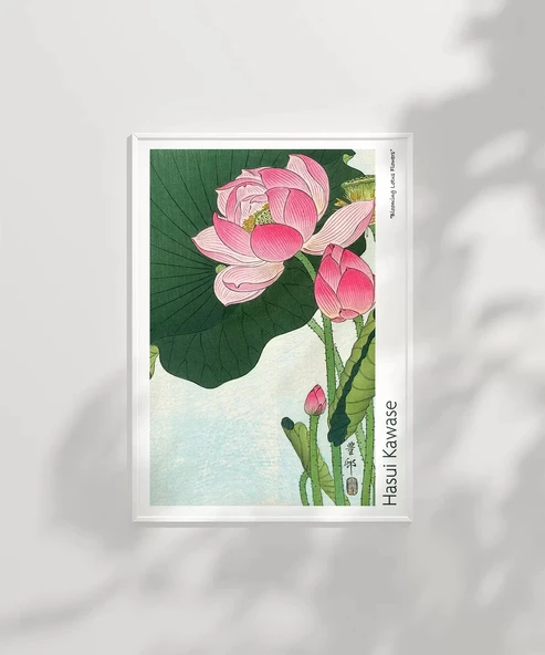 Çerçevesiz Poster Ohara Koson Çiçek Açan Lotus Çiçekleri 2 - Resim 7