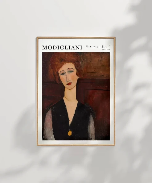 Çerçevesiz Poster Modigliani Bir Kadının Portresi - Resim 6