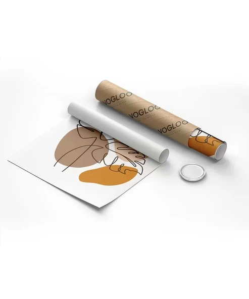 Çerçevesiz Poster Çizgisel Bitki No 2 - Resim 2