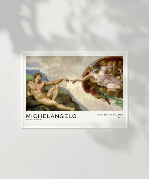 Çerçevesiz Poster Michelangelo Adem'in Yaratılışı - Resim 7