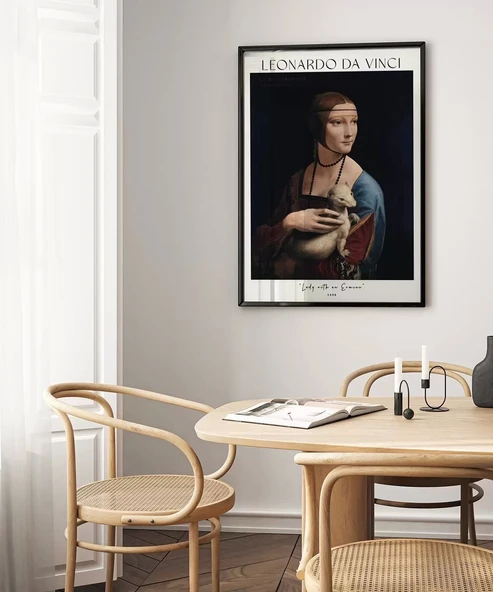 Çerçevesiz Poster Leonardo Da Vinci Kakımlı Kadın - Resim 5