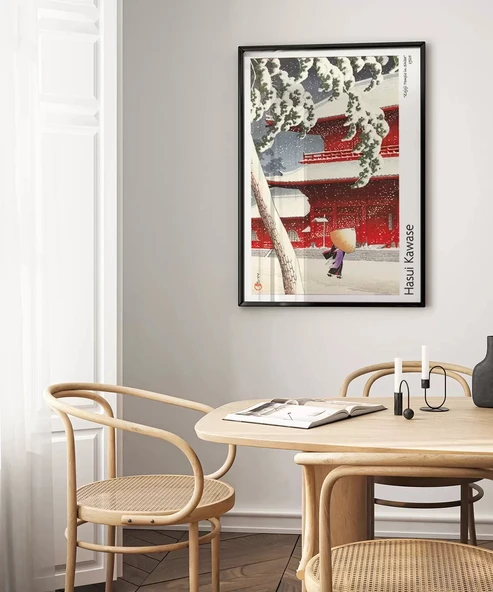 Çerçevesiz Poster Hasui Kawase Shiba Zojoji Tapınağı - Resim 3