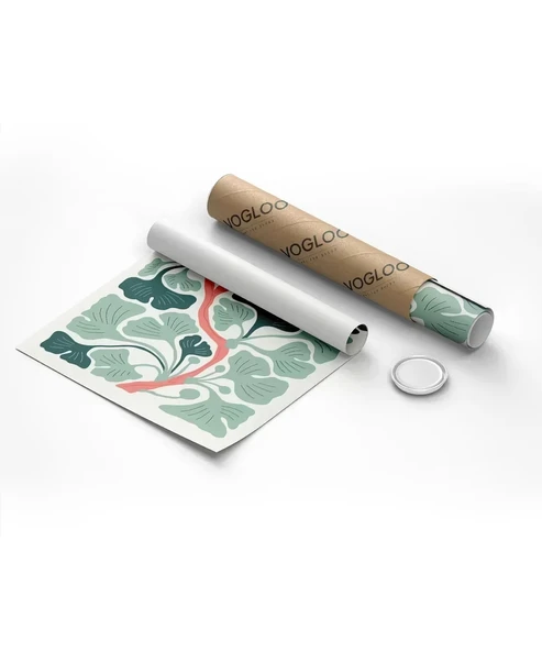 Çerçevesiz Poster Ginkgo Ağacı Deseni - Resim 2