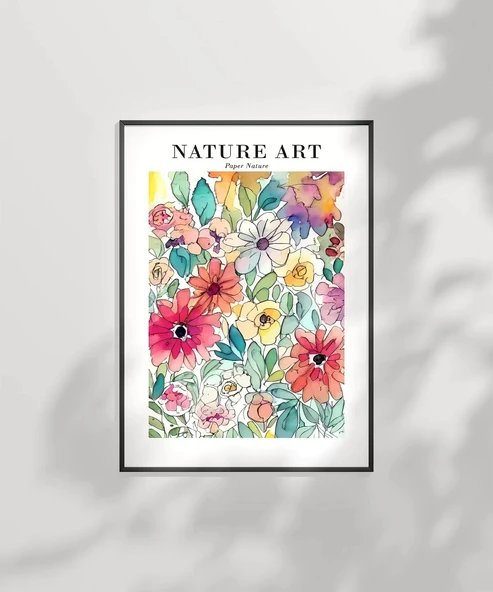 Çerçevesiz Poster Pastel Çiçek Bahçesi - Resim 7