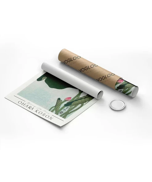 Çerçevesiz Poster Ohara Koson Çiçek Açan Lotus Çiçekleri - Resim 8