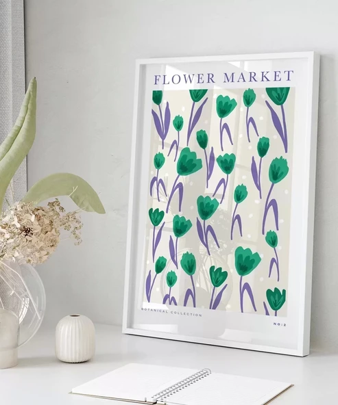 Çerçevesiz Poster Flower Market No 2 - Resim 6