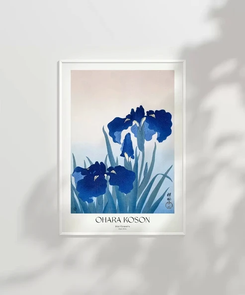 Çerçevesiz Poster Ohara Koson İris Çiçekleri - Resim 7