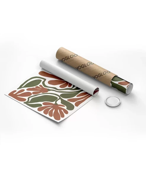 Çerçevesiz Poster Art Nouveau Esintili Çiçekler - Resim 2