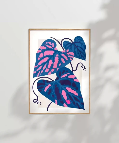 Çerçevesiz Poster Mavi ve Pembe Yaprak Dansı - Resim 8