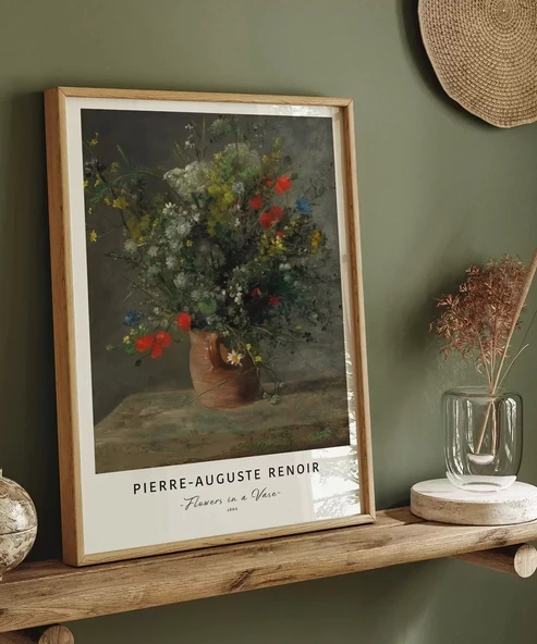 Çerçevesiz Poster Pierre Auguste Renoir Vazoda Çiçekler - Resim 5