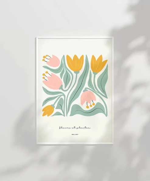 Çerçevesiz Poster Yumuşak Renkler Zarif Çiçekler - Resim 3