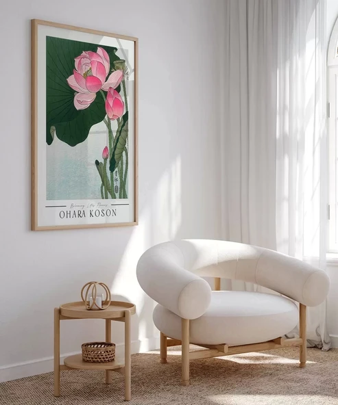 Çerçevesiz Poster Ohara Koson Çiçek Açan Lotus Çiçekleri - Resim 4