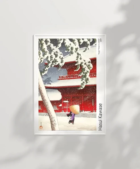 Çerçevesiz Poster Hasui Kawase Shiba Zojoji Tapınağı - Resim 7