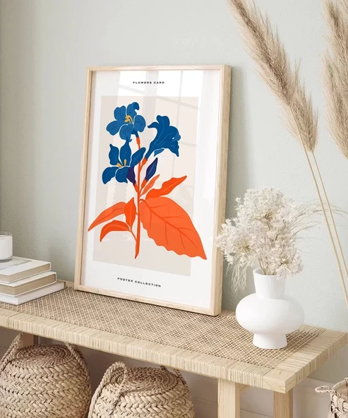 Çerçevesiz Poster Turuncu ve Mavinin Ahenki - Resim 5