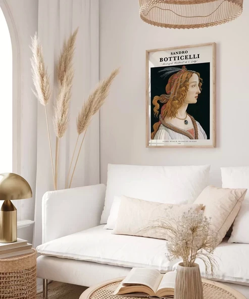 Çerçevesiz Poster Sandro Botticelli Genç Bir Kadının Portresi - Resim 5