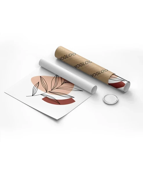 Çerçevesiz Poster Çizgisel Bitki No 1 - Resim 2