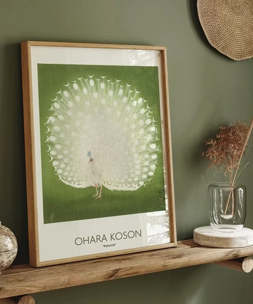 Çerçevesiz Poster Ohara Koson Peacock - Resim 4