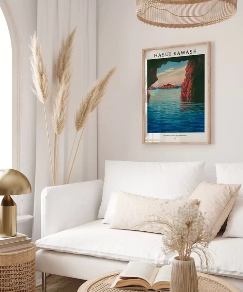 Çerçevesiz Poster Hasui Kawase Kojaku Mağarası Oga Yarımadası - Resim 3