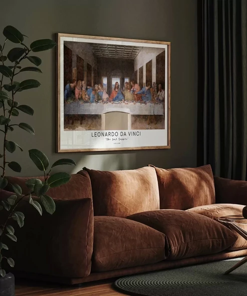 Çerçevesiz Poster Leonardo Da Vinci Son Akşam Yemeği - Resim 4