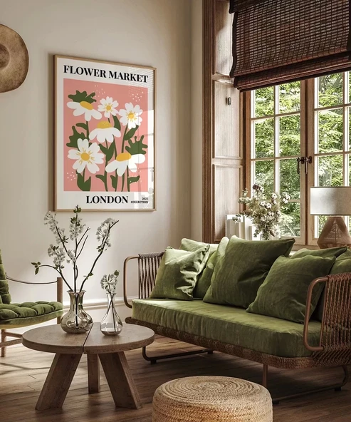 Çerçevesiz Poster Londra'nın Neşeli Papatyaları - Resim 4