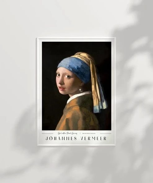 Çerçevesiz Poster Johannes Vermeer İnci Küpeli Kız - 7