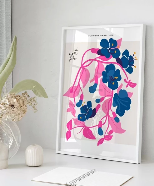 Çerçevesiz Poster Romantik Çiçek Buketi - Resim 4