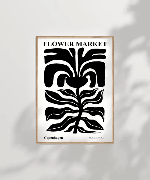 Çerçevesiz Poster Black Copenhagen Flower - Resim 8