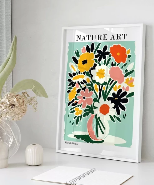 Çerçevesiz Poster Vazoda Doğanın Zarafeti - Resim 5