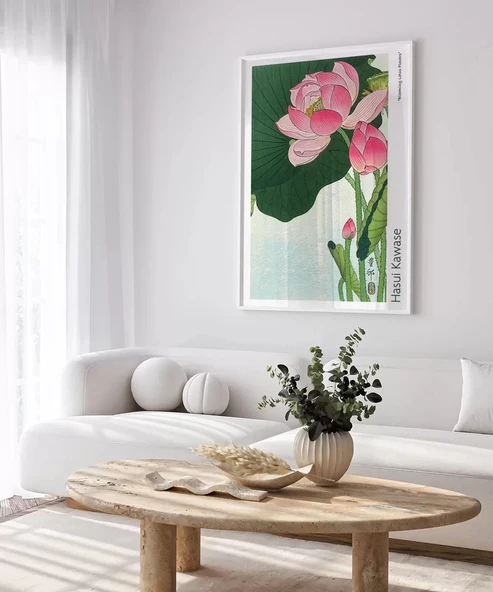 Çerçevesiz Poster Ohara Koson Çiçek Açan Lotus Çiçekleri 2 - Resim 4