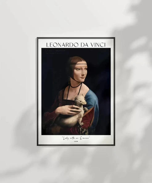 Çerçevesiz Poster Leonardo Da Vinci Kakımlı Kadın - Resim 6