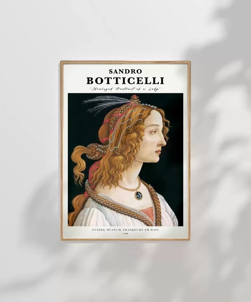 Çerçevesiz Poster Sandro Botticelli Genç Bir Kadının Portresi - Resim 7