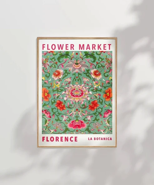 Çerçevesiz Poster Flower Market Florence - Resim 7