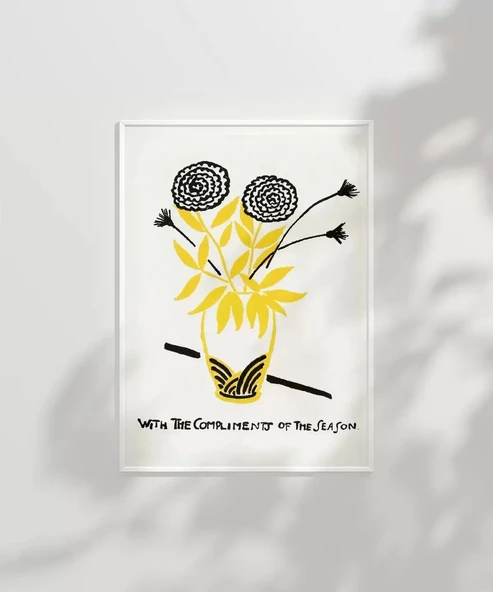 Çerçevesiz Poster Vazoda Çiçek - Resim 3