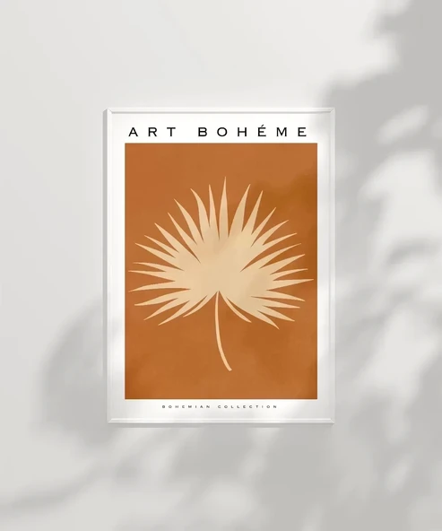 Çerçevesiz Poster Bohem Palmiye Yaprağı - Resim 3