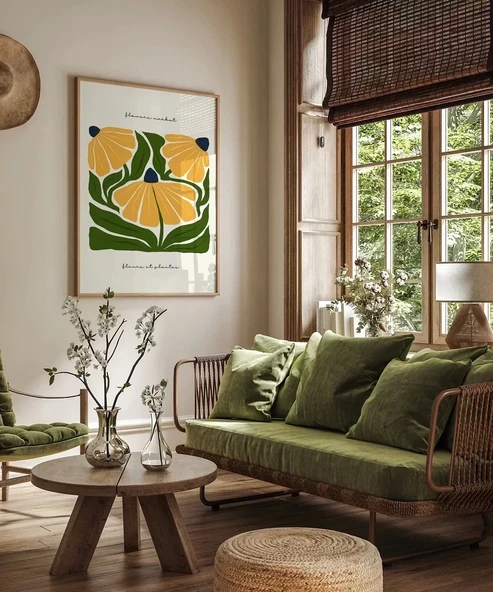 Çerçevesiz Poster Sarı Çiçek Coşkusu - Resim 4