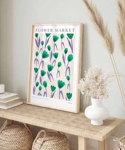 Çerçevesiz Poster Flower Market No 2 - Resim 5