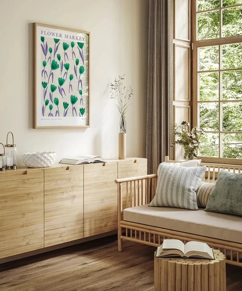 Çerçevesiz Poster Flower Market No 2 - Resim 4