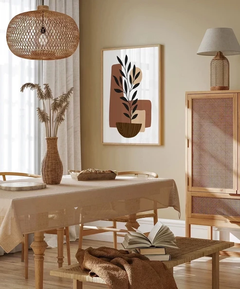 Çerçevesiz Poster Bohem Saksı - Resim 4