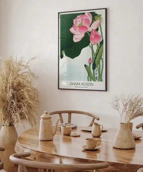 Çerçevesiz Poster Ohara Koson Çiçek Açan Lotus Çiçekleri 3 - Resim 3