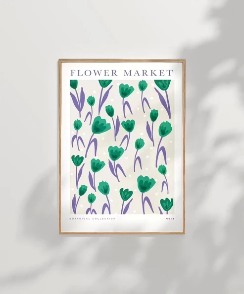 Çerçevesiz Poster Flower Market No 2 - Resim 8