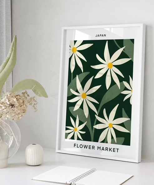 Çerçevesiz Poster Japan Flower Market - Resim 6
