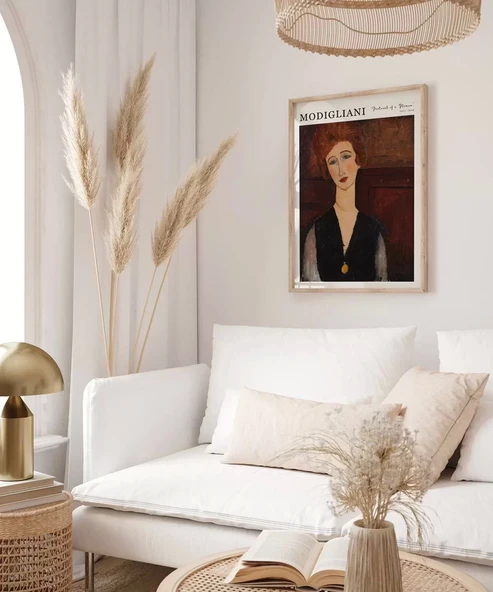 Çerçevesiz Poster Modigliani Bir Kadının Portresi - Resim 5