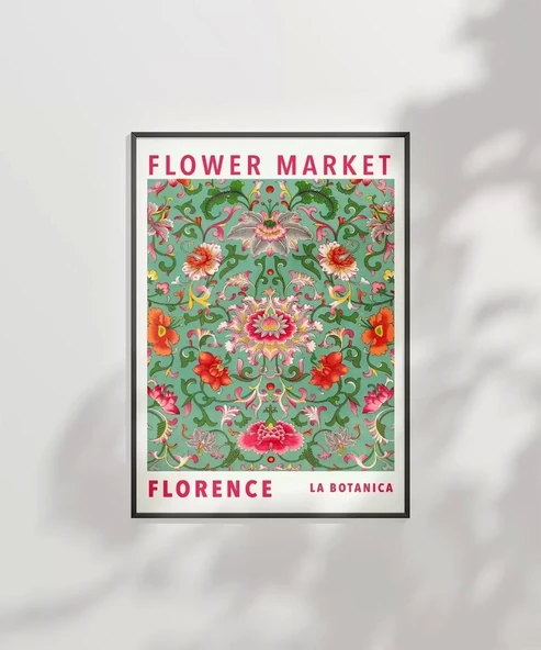 Çerçevesiz Poster Flower Market Florence - Resim 6