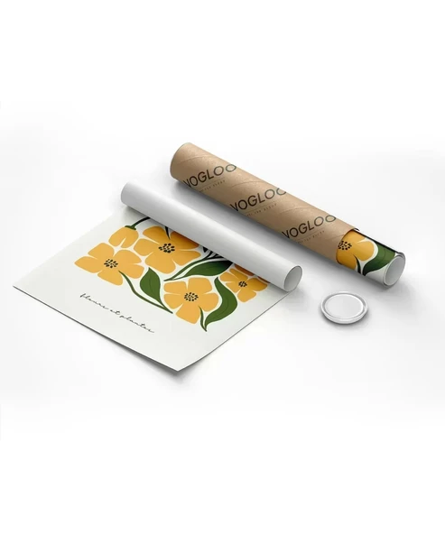 Çerçevesiz Poster Sarı Çiçek Deseni - Resim 2